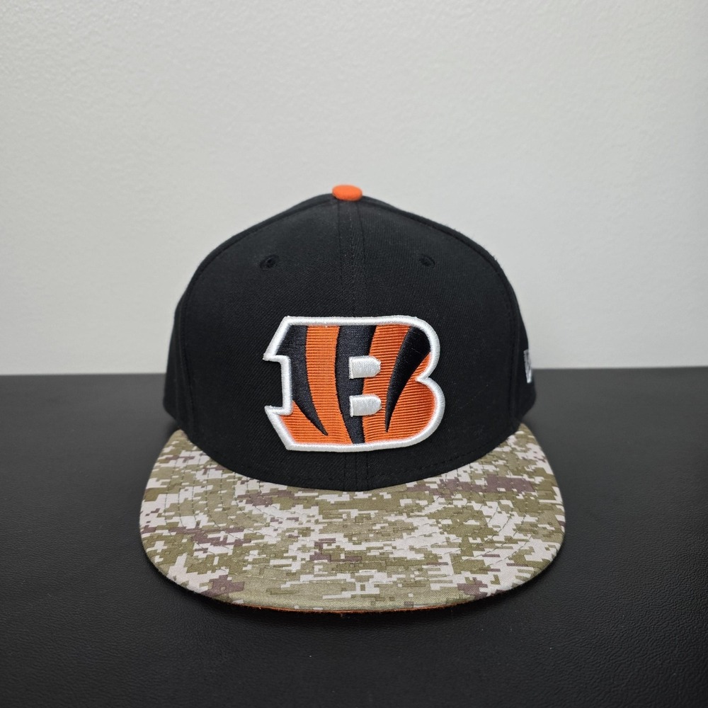 Cincinnati Bengals Hat Cap Mens 7‎ 1/4 Black Camo NFL New Era Salute To Service